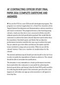 AF CONTRACTING OFFICER STUDY FINAL PAPER 2026 COMPLETE QUESTIONS AND ANSWERS
