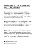 AHA PALS PRACTICE TEST 2026 QUESTIONS WITH CORRECT ANSWERS