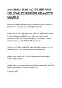AHA CPR BLS EXAM 3 ACTUAL TEST PAPER 2026 COMPLETE QUESTIONS AND ANSWERS GRADED A&plus;AHA CPR BLS EXAM 3 ACTUAL TEST PAPER 2026 COMPLETE QUESTIONS AND ANSWERS GRADED A&plus;