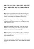 AHA CPR BLS EXAM 3 FINAL PAPER 2026 TEST PAPER QUESTIONS AND SOLUTIONS GRADED A&plus;
