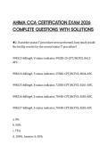 AHIMA CCA CERTIFICATION EXAM 2026 COMPLETE QUESTIONS WITH SOLUTIONS