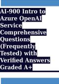 Azure AI-900 Comprehensive Questions &lpar;Frequently Tested&rpar; with Verified Answers Graded A&plus;