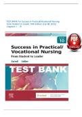 Test Bank for Success in Practical&sol;Vocational Nursing&colon; From Student to Leader&comma; 10th Edition by Lisa Falgiatore Carroll & Janyce L&period; Collier &vert; ISBN&colon; 9780323811736   &vert; Verified Chapters 1-19 Complete &vert; A&plus; Grade &vert; Downloadable PDF
