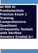 AI-900 AI Fundamentals Practice Exam 1 Training Comprehensive Questions &lpar;Frequently Tested&rpar; with Verified Answers Graded A&plus;