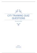 CITI Training Quiz Questions