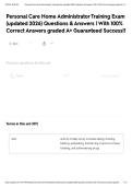 Personal Care Home Administrator Training Exam &lpar;updated 2026&rpar; Questions & Answers &lowbar; With 100- Correct Answers graded A&plus; Guaranteed Success&excl;&excl;  