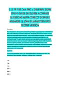 2-15 FA FIST CERT ROC-V EXAM STUDY GUIDE EXAM STUDY GUIDE 2026&sol;2027 COMPLETE QUESTIONS WITH VERIFIED CORRECT ANSWERS &vert;&vert; 100&percnt; GUARANTEED PASS &vert; NEWEST VERSION Description&colon; Full coverage of 2-15 Fire and Safety Technician certification with verified questio