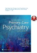 Test Bank for Primary Care Psychiatry&comma; 2nd Edition by Robert M&period; McCarron&comma; Glen L&period; Xiong&comma; Shannon Suo&comma; Paul Summergrad&comma; Philip R&period; Muskin & Sarah Rivelli &vert; ISBN&colon; 9781496349224 &vert; Chapters 1-26 &vert; Downloadable PDF