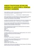 HUMAN TRAFFICKING &lpar;ECHELON&rpar; NURSING CE QUESTIONS & VERIFIED CORRECT ANSWERS
