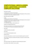 COMPUTATIONAL LINEAR ALGEBRA EXAM 1 QUESTIONS & ACCURATE COMPLETE SOLUTIONS