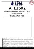 AFL2602 Assignment 20 ENGLISH &lpar;ANSWERS&rpar; Semester 1 2026 - DISTINCTION GUARANTEED