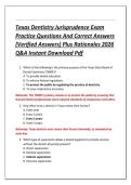 Texas Dentistry Jurisprudence Exam  Practice Questions And Correct Answers  &lpar;Verified Answers&rpar; Plus Rationales 2026  Q&A Instant Download Pdf