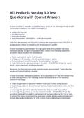 ATI Pediatric Nursing 3&period;0 Test Questions with Correct Answers