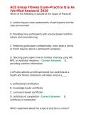 ACE Group Fitness Exam-Practice Q & As &lpar;Verified Answers&rpar; 2026