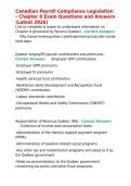 Canadian Payroll Compliance Legislation - Chapter 8 Exam Questions and Answers &lpar;Latest 2026&rpar;&period;