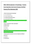 WGU C180 Introduction To Psychology Exam Questions And Correct Answers