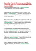 Canadian Payroll Compliance Legislation - Chapter 5 Exam Questions and Answers &lpar;Latest 2026&rpar;&period;