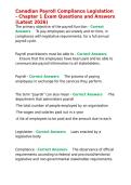 Canadian Payroll Compliance Legislation - Chapter 1 Exam Questions and Answers &lpar;Latest 2026&rpar;