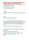 Biology Paper 1 Questions and Answers &lpar;Top Grade Assured&rpar; 2026 Update