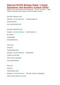 Edexcel IGCSE Biology Paper 1 Exam Questions and Answers &lpar;Latest 2026&rpar;