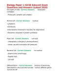 Biology Paper 1 &lpar;GCSE EBiology Paper 1 &lpar;GCSE Edexcel&rpar; Exam Questions and Answers &lpar;Latest 2026&rpar;excel&rpar; Exam Questions and Answers &lpar;Latest 2026&rpar;
