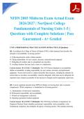 NFDN 2003 Midterm Exam Actual Exam 2026&sol;2027 &vert; NorQuest College Fundamentals of Nursing Units 1-5 &vert; Questions with Complete Solutions &vert; Pass Guaranteed - A&plus; Graded
