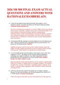 2026 NR 508 FINAL EXAM ACTUAL  QUESTIONS AND ANSWERS WITH  RATIONALE&vert;CHAMBERLAIN&vert; 