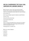 NUR 004 COMPREHENSIVE TEST EXAM 2 2026 QUESTIONS WITH ANSWERS GRADED A&plus;