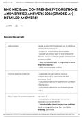 RNC-NIC Exam COMPREHENSIVE QUESTIONS AND VERIFIED ANSWERS 2026&lpar;GRADED A&plus;&rpar; DETAILED ANSWERS&excl;&excl;