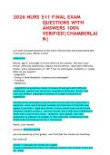 2026 NURS 511 FINAL EXAM  QUESTIONS WITH  ANSWERS 100&percnt;  VERIFIED&vert;CHAMBERLAI N&vert;