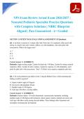 NPS Exam Review Actual Exam 2026&sol;2027 &vert; Neonatal Pediatric Specialist Practice Questions with Complete Solutions &vert; NBRC Blueprint Aligned &vert; Pass Guaranteed - A&plus; Graded
