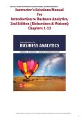 Introduction to Business Analytics &lpar;2nd Edition&rpar; &ndash; Vernon Richardson & Marcia Watson &ndash; Solution Manual