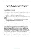 Test Bank for Pharmacology for Nurses&colon; A Pathophysiologic Approach &lpar;6th Edition&rpar; by Adams &vert; Complete Practice Questions