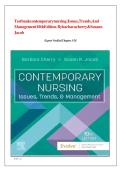 Test Bank - Contemporary Nursing&colon; Issues&comma; Trends&comma; and Management 10th Edition &lpar; Authors &colon; Barbara Cherry & Susan R&period; Jacob&rpar; -All Chapters 1-28 &vert;Updated 2026