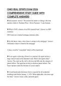 OHIO REAL ESTATE EXAM 2026 COMPREHENSIVE STUDY GUIDE WITH COMPLETE ANSWERS