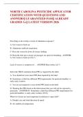 NORTH CAROLINA PESTICIDE APPLICATOR  CERTIFICATION WITH QUESTIONS AND  ANSWERS&vert;&vert; GUARANTEED PASS&vert;&vert; ALREADY  GRADED A&plus;&vert;&vert; LATEST VERSION 2026