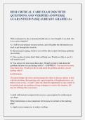 HESI CRITICAL CARE EXAM 2026 WITH  QUESTIONS AND VERIFIED ANSWERS&vert;&vert;  GUARANTEED PASS&vert;&vert; ALREADY GRADED A&plus;   