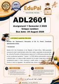 ADL2601 Assignment 1 &lpar;COMPLETE ANSWERS&rpar; Semester 2 2026 - DUE 25 August 2026