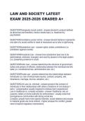 LAW AND SOCIETY LATEST  EXAM 2025-2026 GRADED A&plus; 