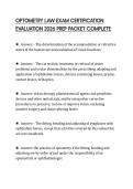 OPTOMETRY LAW EXAM CERTIFICATION EVALUATION 2026 PREP PACKET COMPLETE