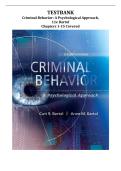 Criminal Behavior A Psychological Approach 11th Edition Bartol Test Bank - Complete Chapters 1-16