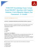 NURS 5357 Neurobiology Exam 3 Actual Exam 2026&sol;2027 &vert; Questions with Complete Solutions &vert; Course Blueprint Aligned &vert; Pass Guaranteed - A&plus; Graded