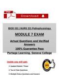BIOD 331 &vert; NURS 331 Pathophysiology 2026 MODULE 7 EXAM Actual Questions and Verified Answers  100&percnt; Guarantee Pass  Portage Learning&comma; Geneva College Newest update Guaranteed pass 
