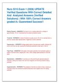 Nurs 5315 Exam 1 &lpar;2026&rpar; UPDATE  Verified Questions With Correct Detailed  And  Analyzed Answers &lpar;Verified  Solutions&rpar; &vert; With 100&percnt; Correct Answers  graded A&plus; Guaranteed Success&excl;&excl;Nurs 5315 Exam 1 &lpar;2026&rpar; UPDATE  Verified Questions With Correct Detailed  And 