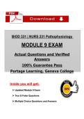 BIOD 331 &vert; NURS 331 Pathophysiology 2026 MODULE 9EXAM Actual Questions and Verified Answers  100&percnt; Guarantee Pass  Portage Learning&comma; Geneva College Newest update Guaranteed pass 