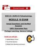 BIOD 331 &vert; NURS 331 Pathophysiology 2026 MODULE 10 EXAM Actual Questions and Verified Answers  100&percnt; Guarantee Pass  Portage Learning&comma; Geneva College Newest update Guaranteed pass 