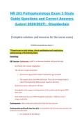 NR 283 Pathophysiology Exam 3 &ndash; Chamberlain Study Guide Questions with Correct Answers &lpar;Latest 2026&sol;2027&rpar;