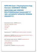 NURS 660 Exam 1&colon;Psychopharmacology  Overview  EXAM MOST TESTED  QUESTIONS AND VERIFIED  SOLUTIONS&lpar;Detailed Answers&rpar;GET IT  100&percnt; ACCURATE&excl;&excl; UPDATED VERSION  2026&vert;2027&excl;&excl;&excl;&excl;&excl;