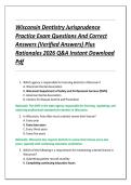 Wisconsin Dentistry Jurisprudence  Practice Exam Questions And Correct  Answers &lpar;Verified Answers&rpar; Plus  Rationales 2026 Q&A Instant Download  Pdf 
