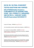 NU136&sol; NU 136 FINAL EXAM MOST   TESTED QUESTIONS AND VERIFIED   SOLUTIONS&lpar;Detailed Answers&rpar; &vert;  FUNDAMENTALS OF NURSING FINAL  EXAM &vert; 100&percnt; CORRECTLY ANSWERED  AND RATED A&plus; &vert; 2026&sol;2027 GUIDE &vert;  GALEN Guarranteed SUCCESS&excl;&excl;&excl;&excl;&excl;&excl;